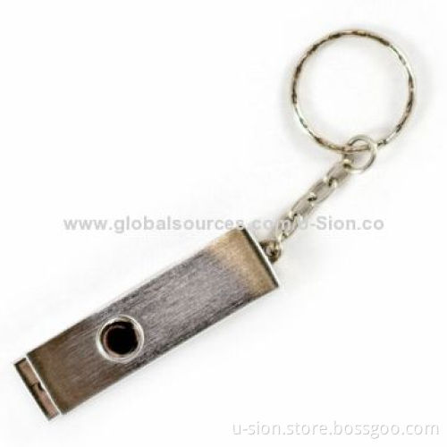 Metal Swivel USB Flash Drive with Free Logo, Supports Plug-and-play Function, Popular